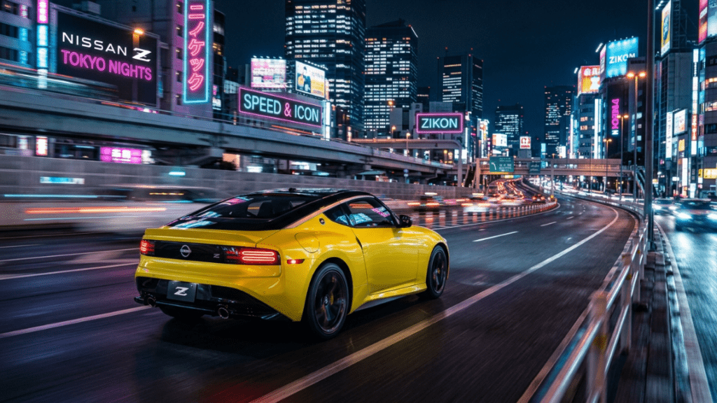 Nissan Z racing urban highway